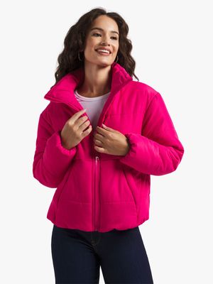 Women's Pink Puffer Jacket
