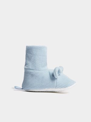 Jet Infant Boys Blue Sock Boot Slippers