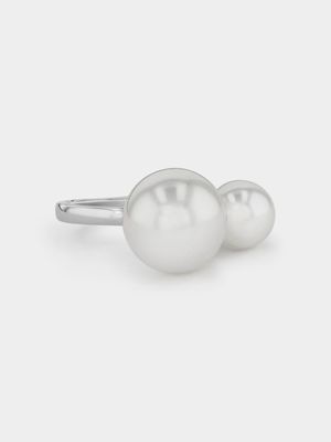 Sterling Silver Shell Pearl Women’s Duo Wrap Ring