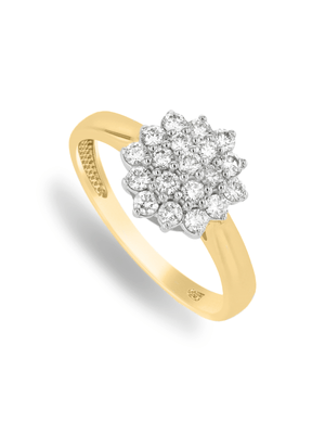 9ct Gold 0.5ct Diamond Cluster Ring