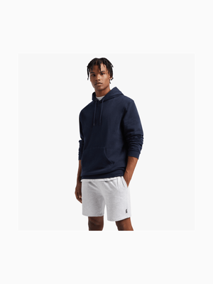 Men's Grey Melange Essential Jogger Shorts