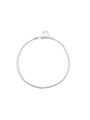 Sterling Silver Women's Double Row Anklet