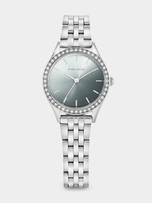 Minx Silver Plated Silver & Black Ombre Dial Bracelet Watch