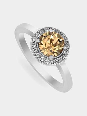 Sterling Silver Crystal Women's November Birthstone Ring