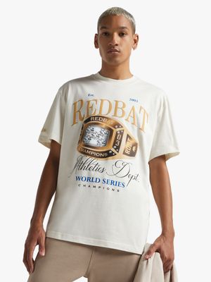 Redbat Athletics Men's Cream Relaxed T-Shirt