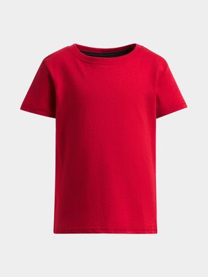 Jet Young Boys Red Crew Neck Cotton T-Shirt
