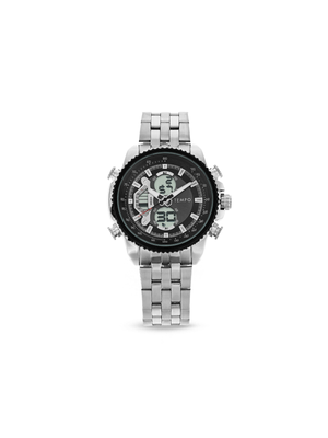 Tempo sporty multi function analogue digital silver tone watch