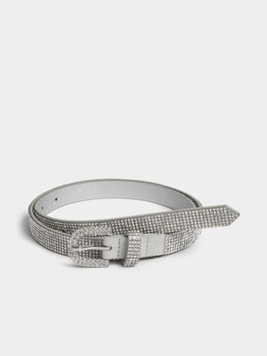 Diamante Detail Skinny Belt