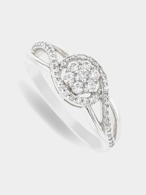 Sterling Silver Cubic Zirconia Cluster Ring