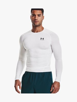 Men's Under Armour HeatGear COMPRESSION Long Sleeve White Top