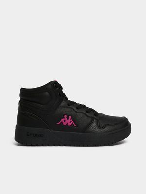 Womens Kappa Logo Swanton Black/Pink Mid-Top Sneakers