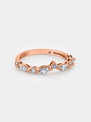 Rose Gold Moissanite Round & Marquise Women’s Ring