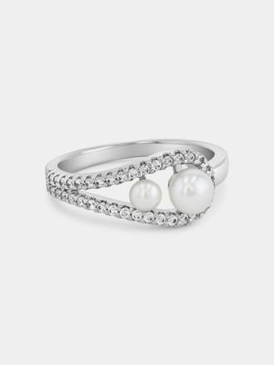 Cheté Sterling Silver Freshwater Pearl Loop Ring