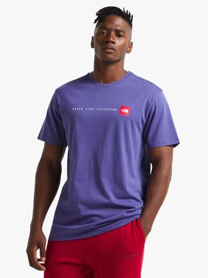 Mens The North Face Never Stop Exploring Blue Short Sleeve Tee