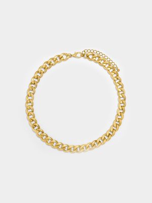Stainless Steel 18ct Gold Plated Waterproof 12mm Curb Chain