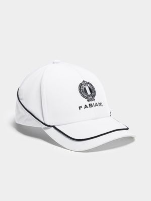 Fabiani Men's Contrast Crest White Peak Cap