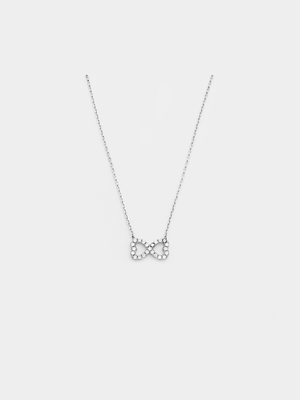 Miss Swiss Sterling Silver Cubic Zirconia Heart Infinity Necklace
