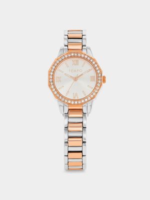 Tempo Women’s Two-Tone Silver Bracelet Watch