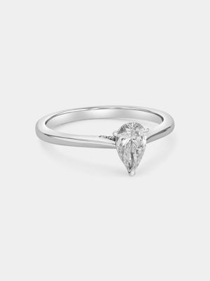 White Gold 0.5ct Lab Grown Diamond Solitaire Pear Ring
