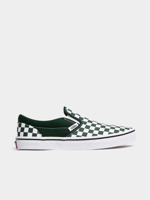 Vans Junior Checkerboard Classic Slip-ON Green/White Sneaker