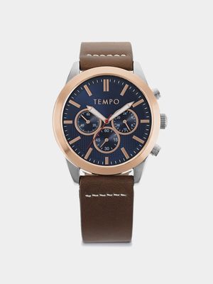 Tempo Men's Analogue Leather Watch