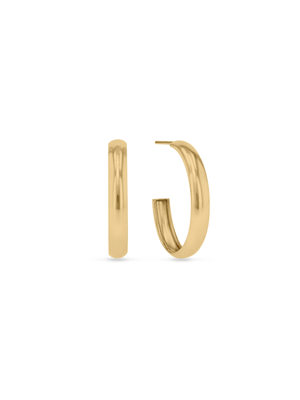 Yellow Gold Women's 4mm Open-end Hoop Earrings