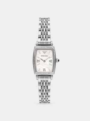 Emporio Armani Women's White Dial & Stainless Steel Bracelet Watch