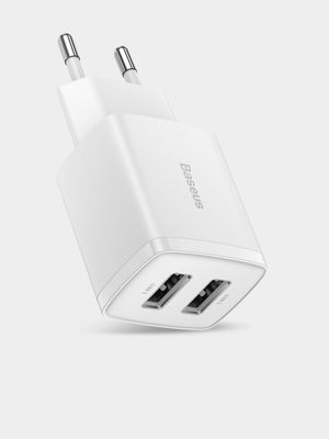 Baseus Compact Quick Dual-Port Charger 10.5W, 2x USB Type-A