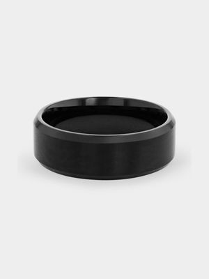 Stainless Steel Black Plated Bevelled Edge Ring
