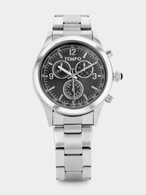 Tempo Silver Plated Grey Dial Bracelet Watch