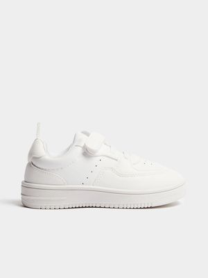 Jet Younger Boys White Court Velcro Sneakers