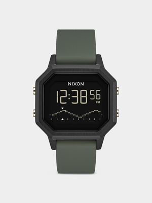 Nixon Women's Siren Stainless Steel Black Plated & Fatigue Silicone Digital Watch