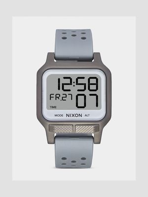 Nixon Men's Heat Gunmetal Positive Plated Digital Silicone Watch