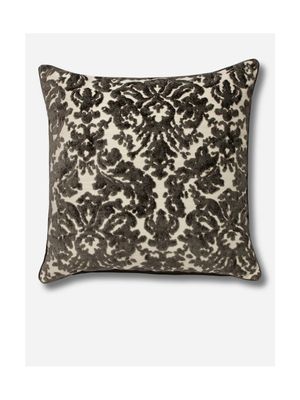 Velvet Damask Scatter Cushion Grey 60x60