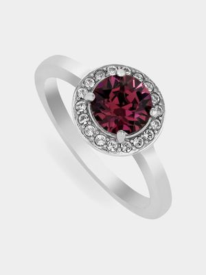 Sterling Silver Crystal Women's February Birthstone Ring