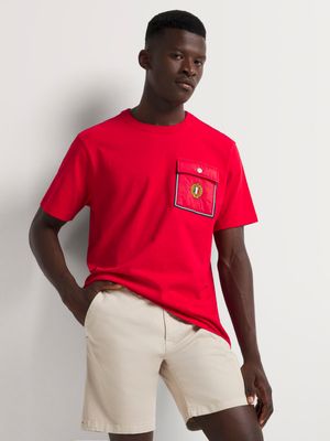 Fabiani Utility Pocket Red T-Shirt
