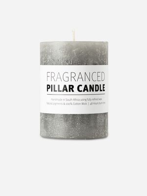 pillar candle frangipani grey 7x10cm