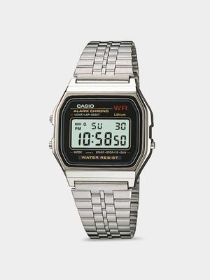 Casio Retro Digital Silver Tone Stainless Steel Watch