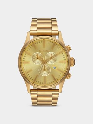 Nixon Men's Sentry Chrono All Gold Plated Stainless Steel Watch