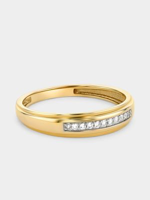 Yellow Gold Earth Grown Diamond Channel Ring