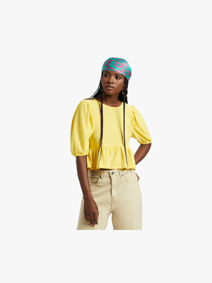 Women's Lemon Boxy Top with Frill Waste