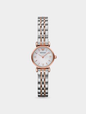 Emporio Armani Women's Rose Gold & Silver Plated Bracelet Watch