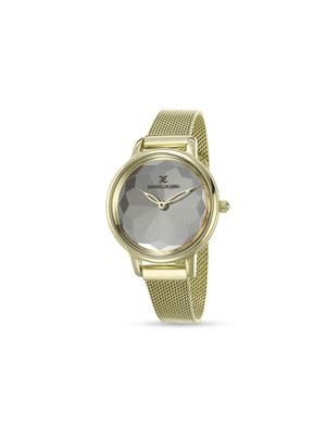 Daniel Klein Women's Silver Dial & Gold Plated Mesh Watch