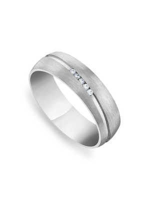 Sterling Silver Cubic Zirconia Square Journey Men’s Ring