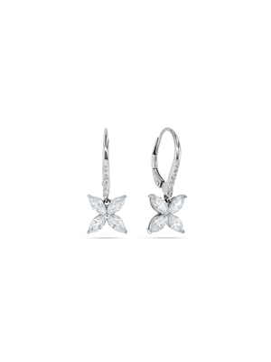 Cheté Sterling Silver Cubic Zirconia Women’s Victoria Blossom Drop Earrings