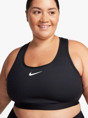 Women's Nike Dri-Fit Swoosh High Impact Plus Size Black Bra