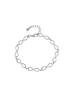 Sterling Silver & Cubic Zirconia Infinity Bracelet