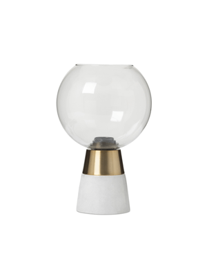 table lamp marble with glass ball shade 27cm
