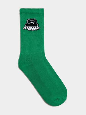 Puma Men's 90's Green Mid Tennis Socks