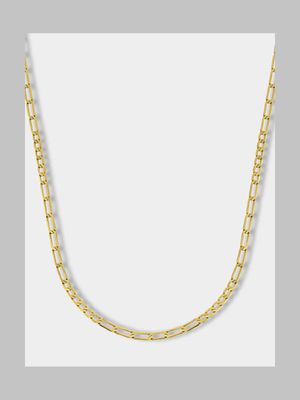 Yellow Gold & Sterling Silver, Classic 50cm Figaro Chain